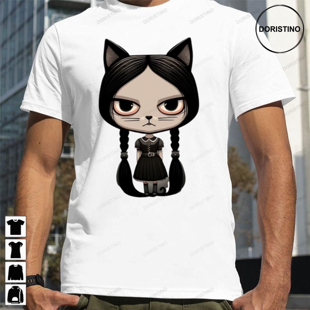 Wednesday Addams Cat Girl Limited Edition T-shirts